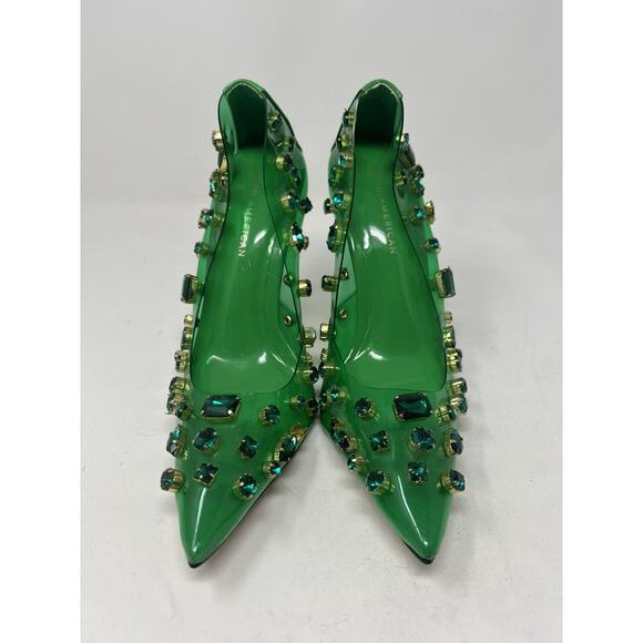 Good American Jeweled Emma Heel Summer Green size 8.5 - Picture 3 of 10